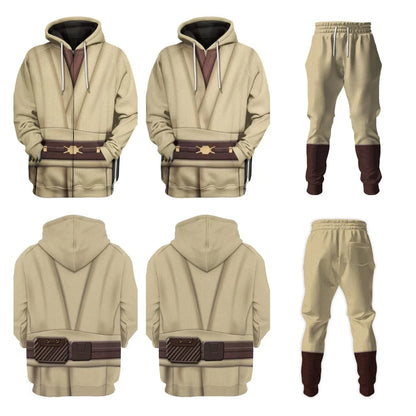 Disney Star Wars Cosplay Costume Obi-Wan Kenobi Hoodies 3D Print Jacket Man Women Coat Adult Tops Halloween Party Prop