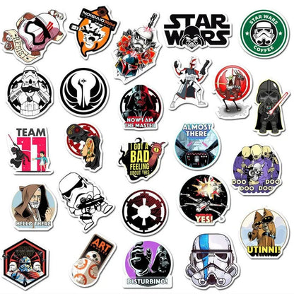 50pcs Star Wars Movie Stickers Suitcase Water Cup Stationery Mobile Phone Car Scooter Laptop Refrigerator Decoration Stickers