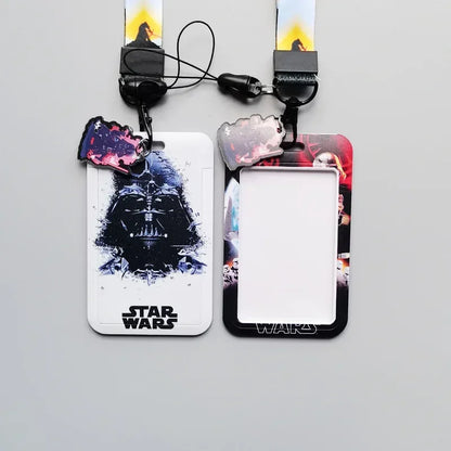 Star Wars Anime Card Holder Fashion Children Hanging Neck Bag Lanyard Bank ID Holders Protective Case Anti-lost Cover Keychain