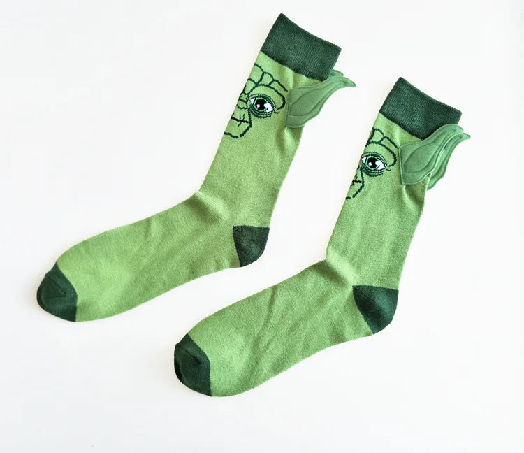 Sea Breeze Star Wars personality cotton tube sock Yoda master cotton seam ear small leg sock men engage strange male Funny socks