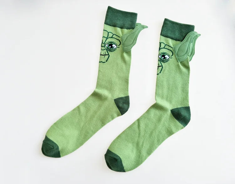 Sea Breeze Star Wars personality cotton tube sock Yoda master cotton seam ear small leg sock men engage strange male Funny socks