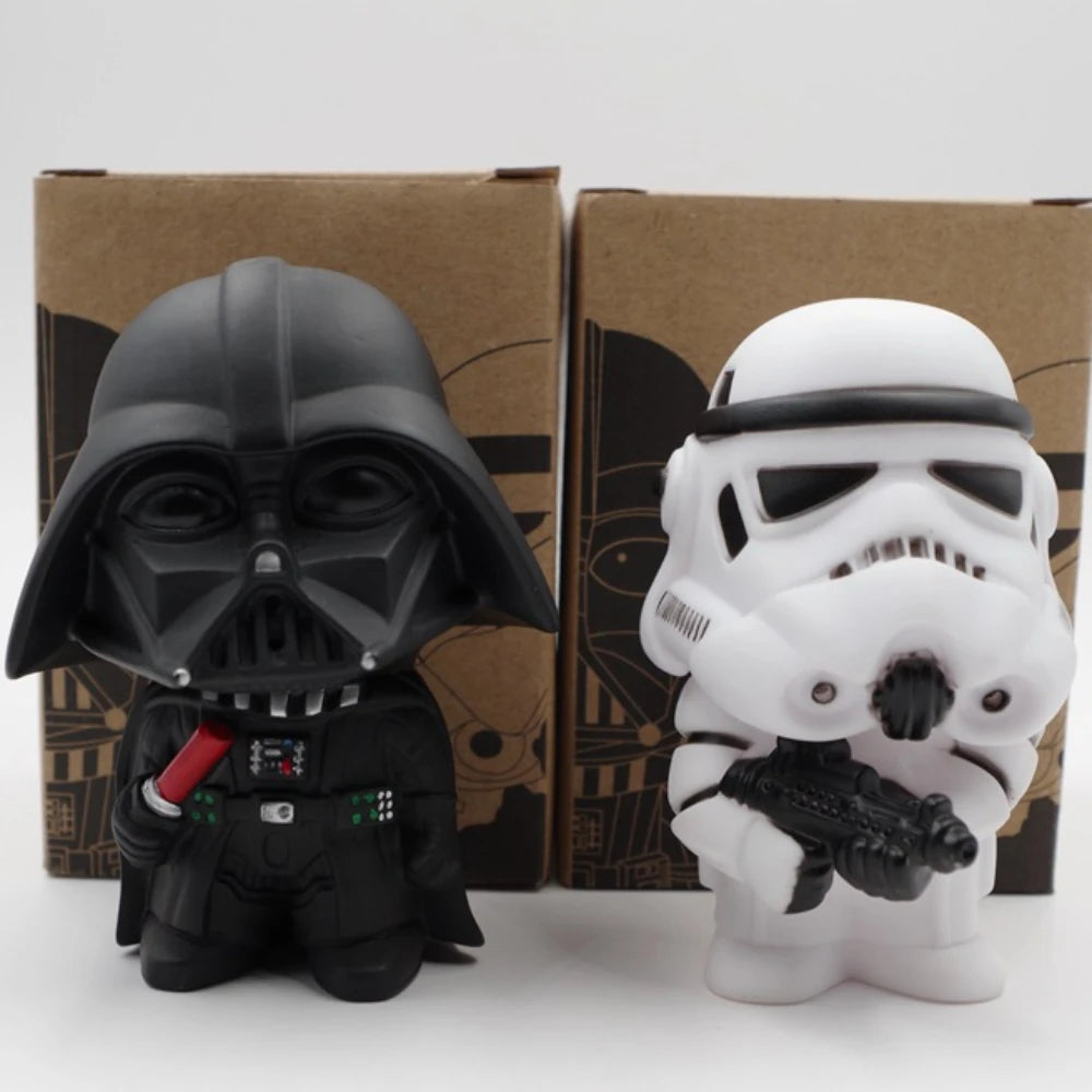 Hot Toys Star Wars Cartoon Q Version Darth Vader Baby Yoda Dolls Toy Figures for Kids Gift Automobile Decoration Action Figures